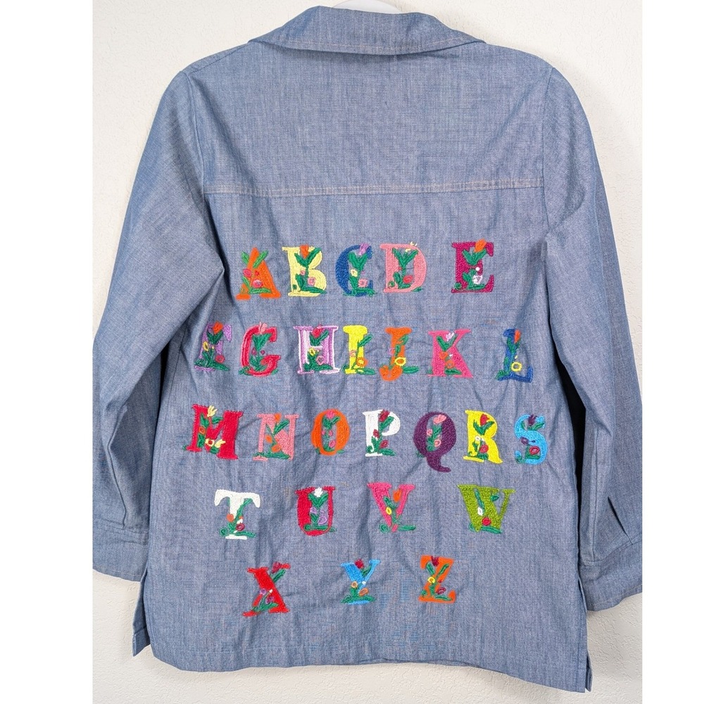 Levis‎ Gentlemans Jeans Denim Shirt Alphabet Embroidery Women S One of a Kind